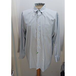 Brooks Brothers Men's Dress Shirt 17/36 XL/R 100% Egyptian Cotton Woven in Italy
